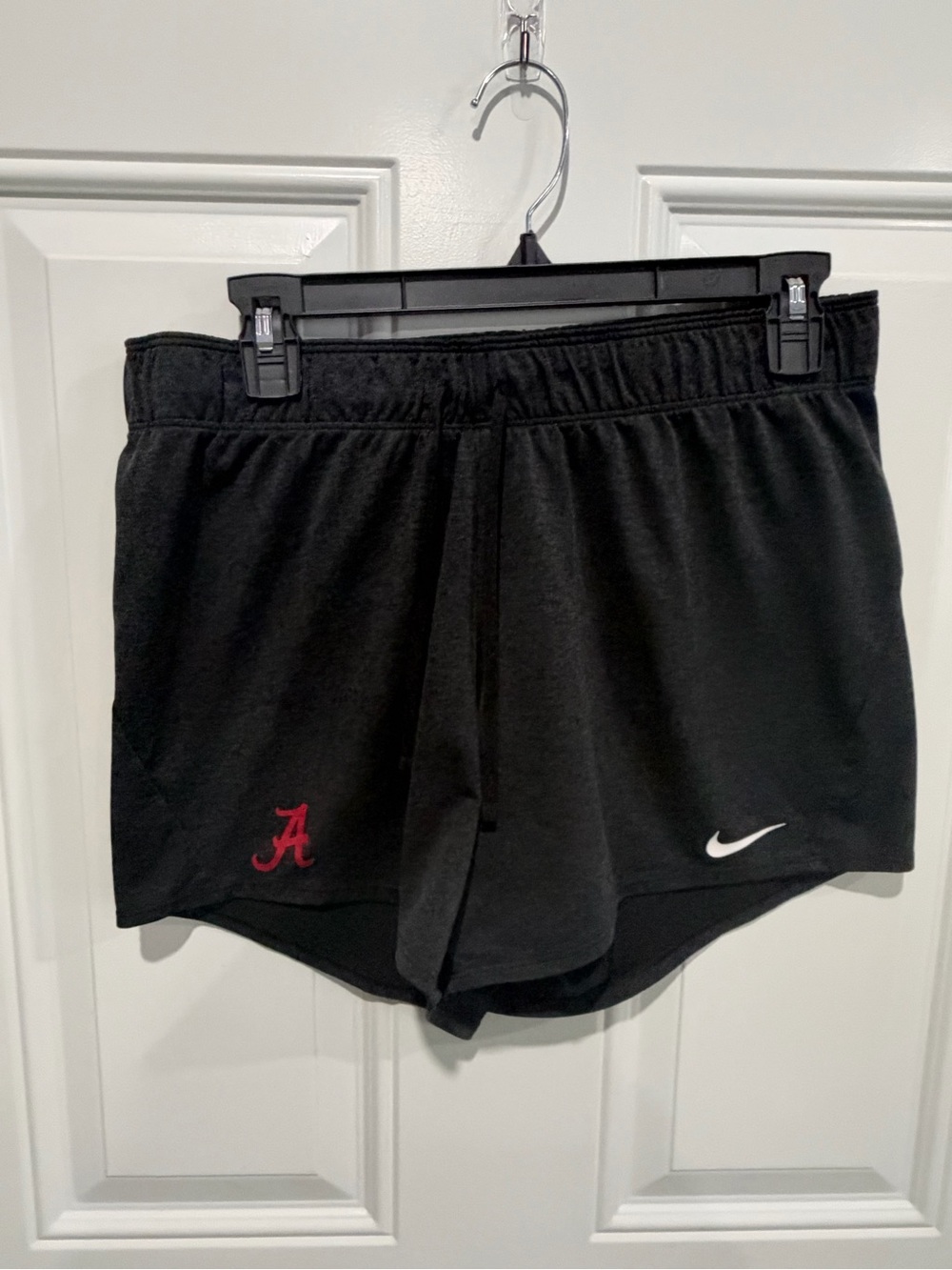 Nike Black Athletic Shorts with Red Alabama 'A' and White Swoosh